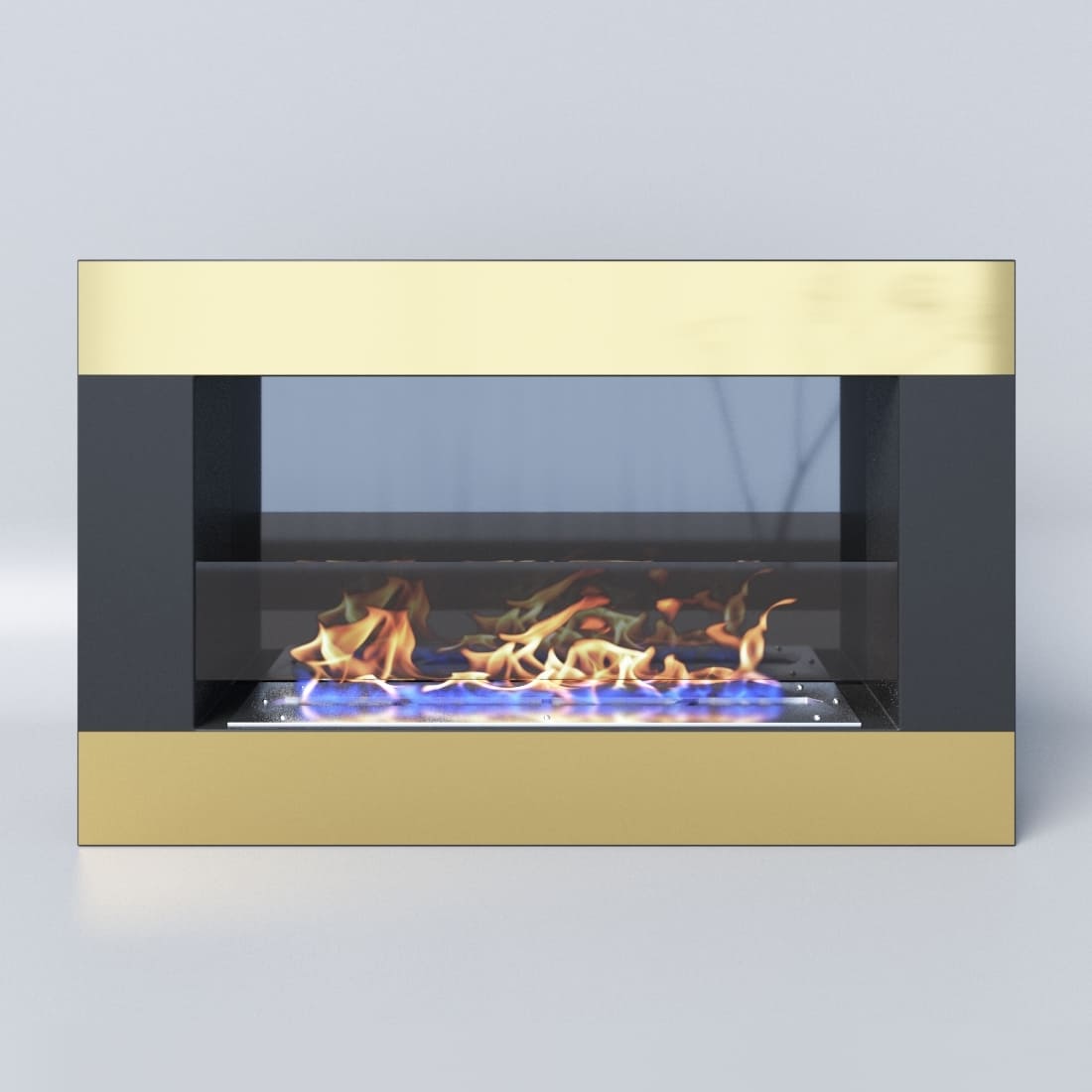 Биокамин "Русский огонь" Голд 800N настенный (высота 500мм.) с защитным стеклом по цене 26 828 руб.