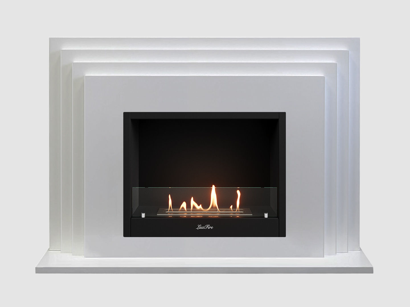 Каминный портал МДФ "Амстердам 1100" с биокамином Lux Fire "Фаер Бокс 1-25.5" (белый) Каминный портал МДФ "Амстердам 1100" с биокамином Lux Fire "Фаер Бокс 1-25.5" (белый) по цене 71 800 руб.