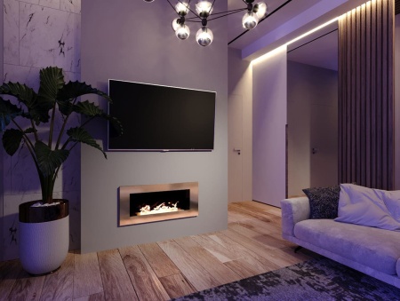 Биокамин "Русский огонь" Барокко 900V встраиваемый с защитным стеклом по цене 38 250 руб.