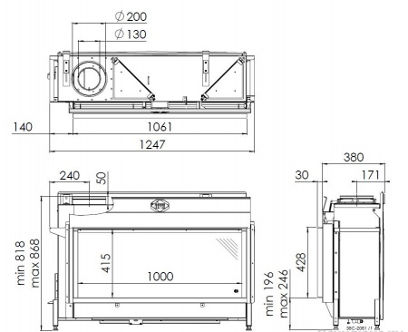 Газовый камин DRU Metro 100XT-41 RCH