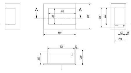 Биокамин Kratki DELTA/P/600 угловая, TUV по цене €614