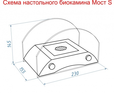 Настольный биокамин Lux Fire "Пушкинский мост" S Чёрный по цене 14 641 руб.