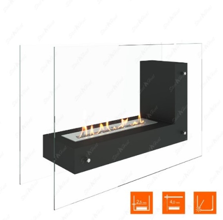 Биокамин напольный SteelHeat TETRISE 900 черный по цене 37 800 руб.